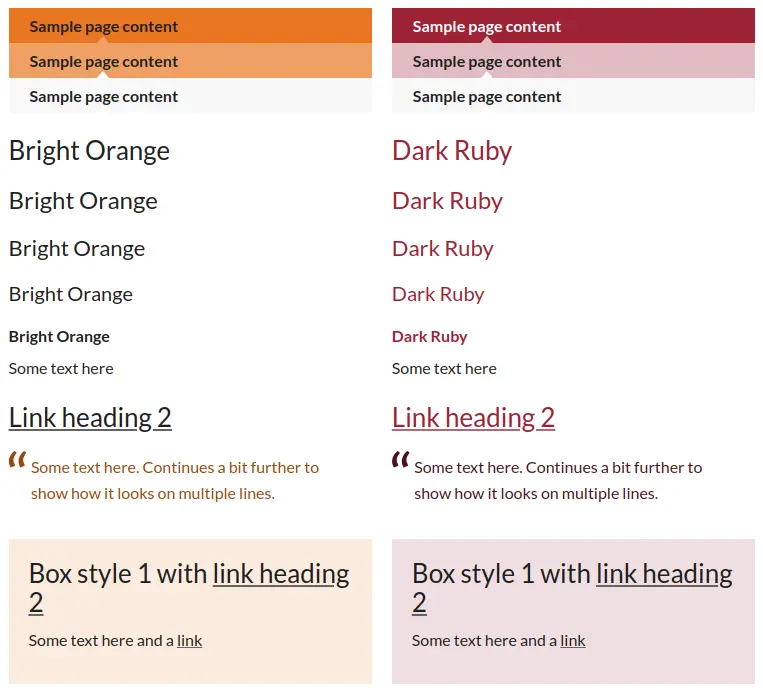 Validating colour scheme after.